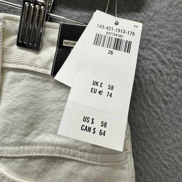 Abercrombie & Fitch Skirt Womens 26 White Natural Rise Button Up Denim Mini NEW - Picture 3 of 9